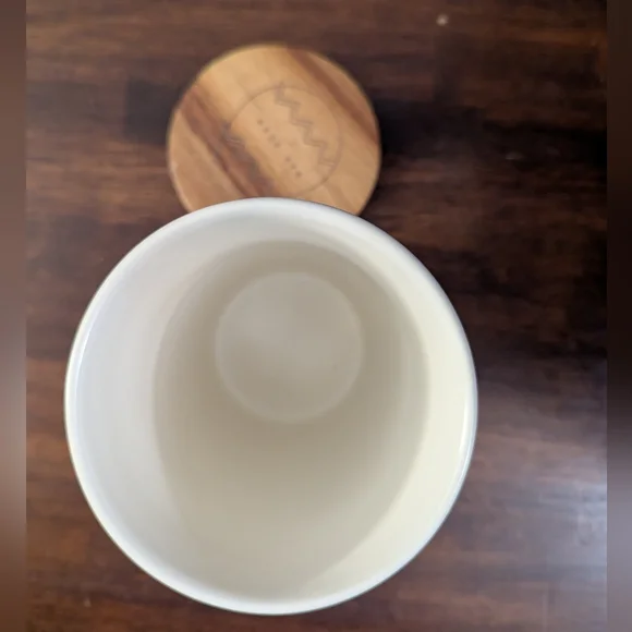 Rae Dunn White Ceramic Canister with Wooden Lid - Picture 4 of 7